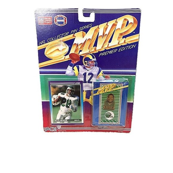 Vintage 1990 NFL Collector Pin Series Keith Jackson Eagles MVP Premier Edition - Picture 1 of 2